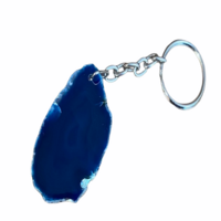Agate Coloured Key Ring - Blue