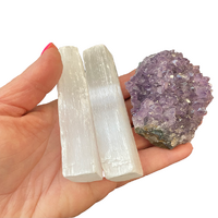 Amethyst Cluster Crystal plus Selenite