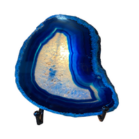 Brazilian Sliced Crystal Agate Lamp - Blue 