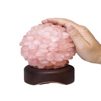 Rose Quartz Crystal Ball - Includes a Led Globe