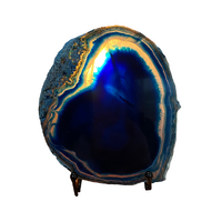Brazilian Sliced Crystal Agate Lamp - Blue