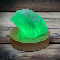 Rose Quartz Rough Crystal Stone – Changing LED Light Base