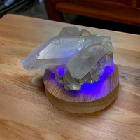 Clear Quartz Crystal Stone – Changing LED Light Base