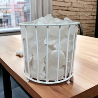 Himalayan Salt Lamp - White Round Cage