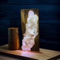 Rose Quartz Tumble Crystal Lamp - Handcrafted With Love