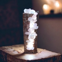 Rose Quartz Tumbler Crystal Lamp - Handcrafted With Love