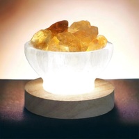 Selenite Bowl - Citrine Crystals
