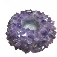 Amethyst Crystal Candle Holder - Small