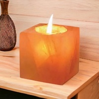 Himalayan Salt Tealight Candle Holder - Cube x3