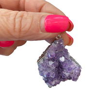 Amethyst Cluster Pendant Includes Chain - 004