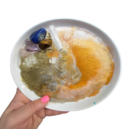 Fluid Art Resin Plate - Assorted Crystals