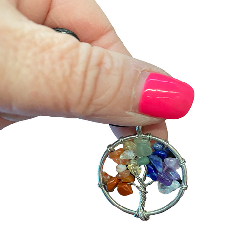 Chakra 'Tree Of Life' Pendant - Includes Leather Band 2cm x 2cm