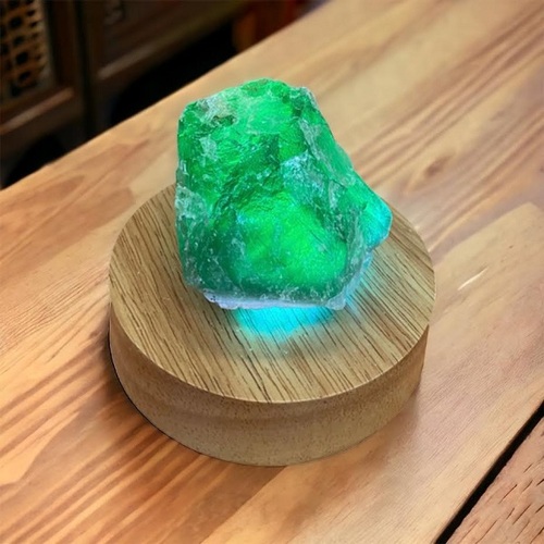 Rainbow Fluorite Rough Stone – Changing LED Light Base