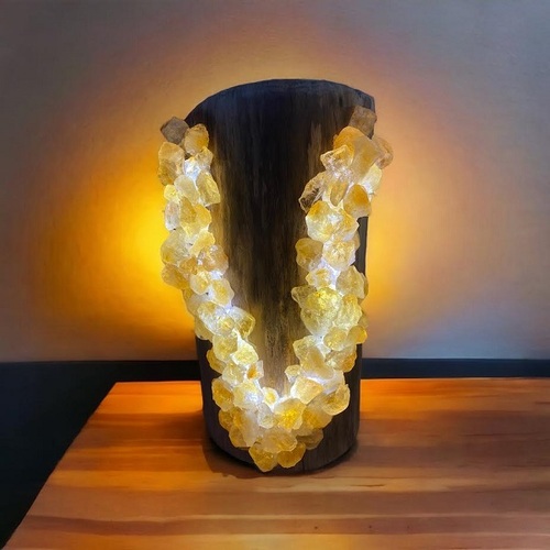 Citrine Quartz Lamp - Handcrafted With Love