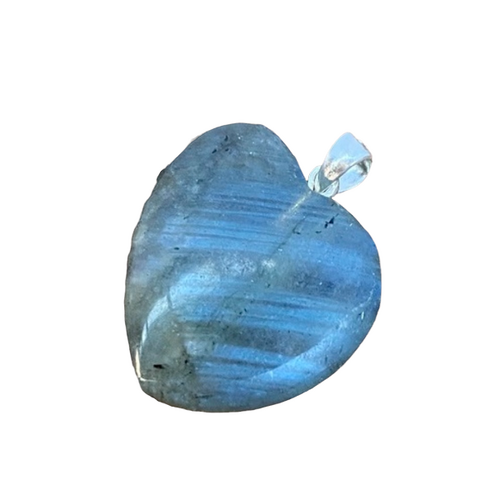 Labradorite Heart Necklace with Chain - Small