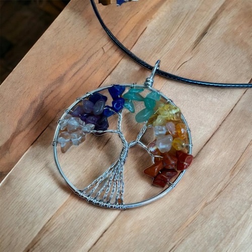 Chakra 'Tree Of Life' Pendant - Includes Leather Band 5cm x 5cm