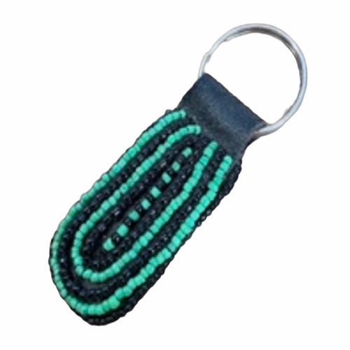 African Beaded Key Ring - Green