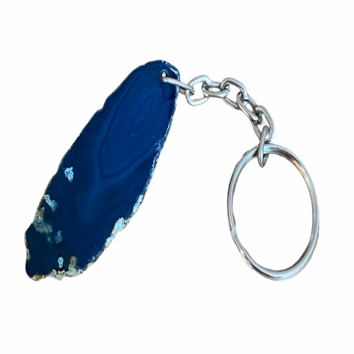 Agate Coloured Key Ring - Blue 