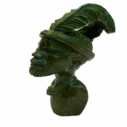 African Stone Statue Head Piece